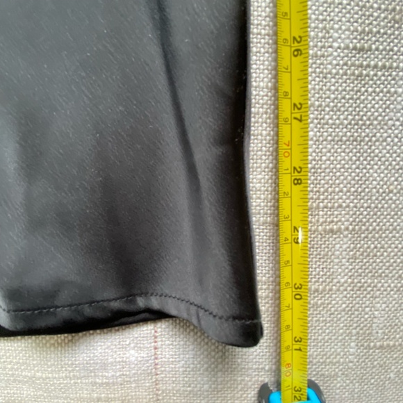 Rachel Zoe Black Satin Sheen Pull On Slip Casual Office Midi Skirt- Size- 4 - Picture 14 of 14